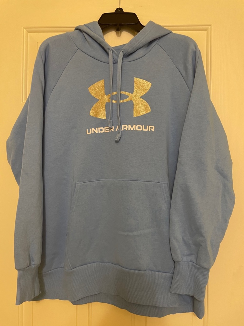Under Armour Sky Blue Hoodie with Silver Glitter Logo